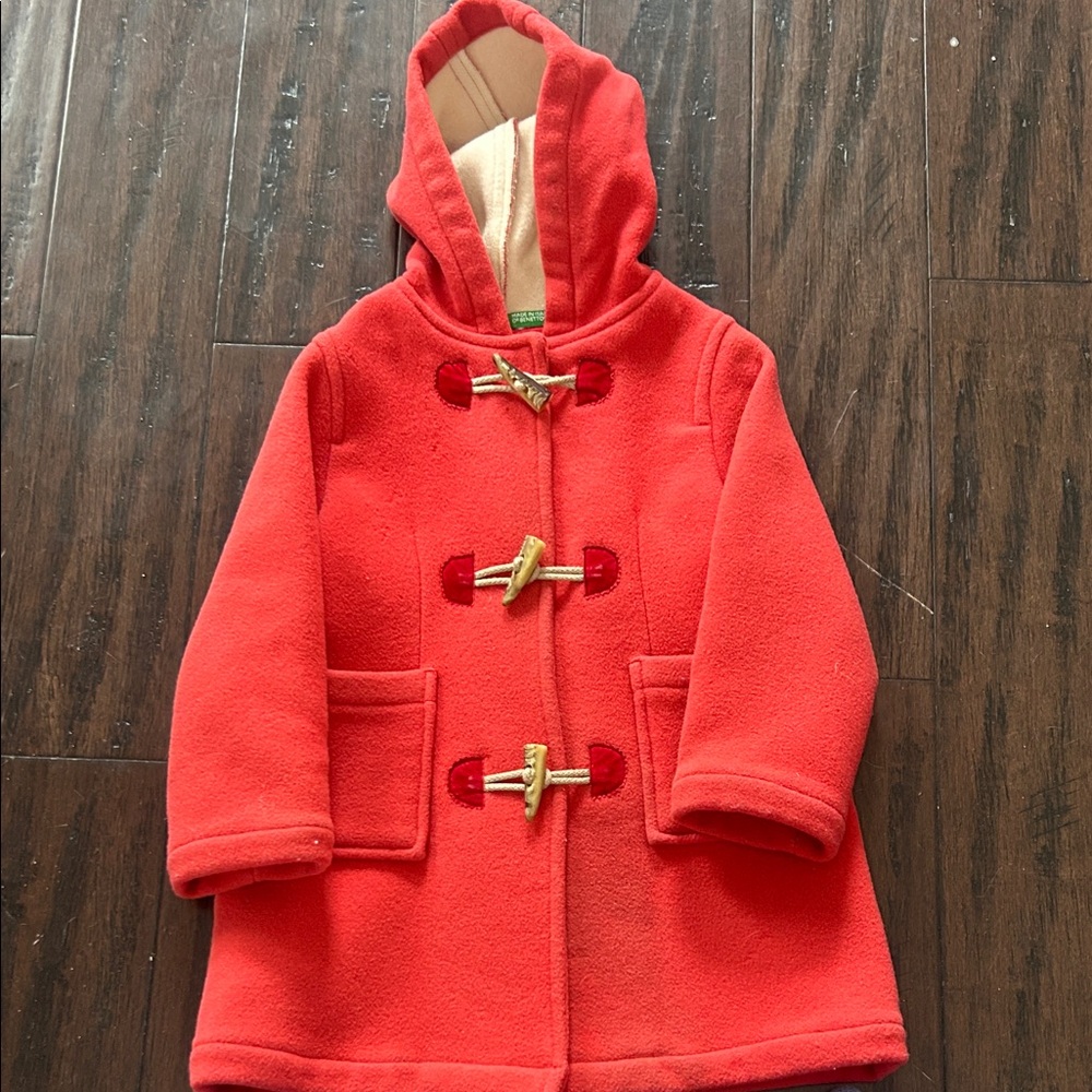United Colors Of Benetton Kids Red Hooded Coat